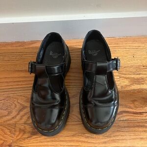 Dr. Martens Black T-Bar Leather Shoes